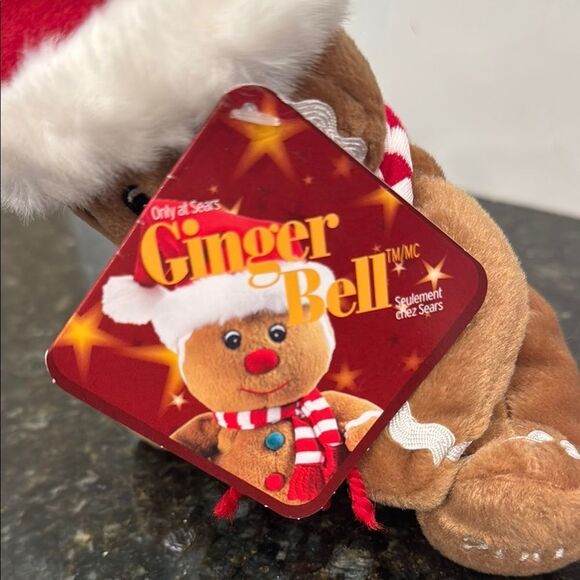 Festive Gingerbread Plush with Santa Hat - Picture 6 of 9